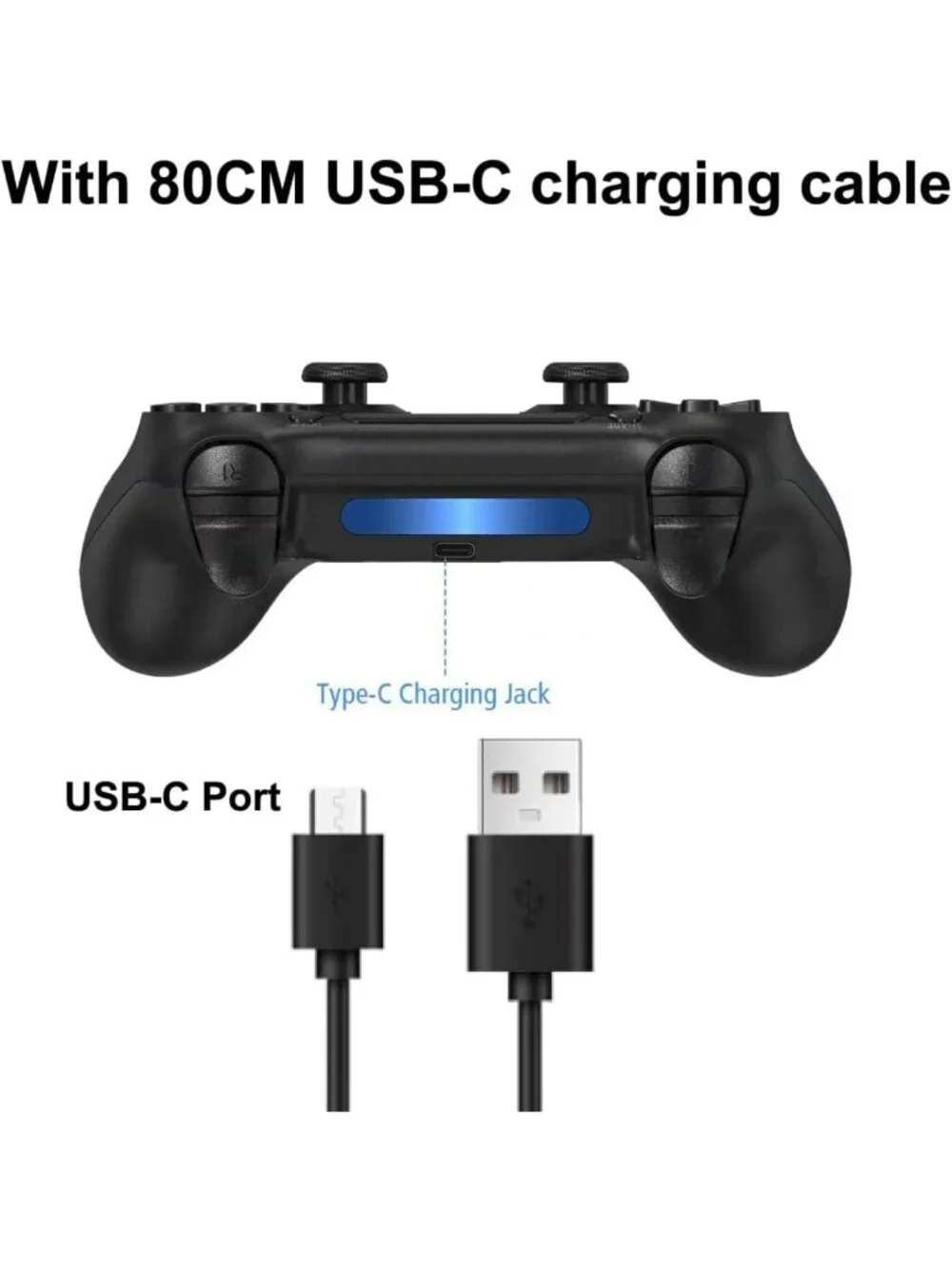 Wireless Game Controller 2-Pack for PS4, Steam, Android, iOS - USB-C Charging